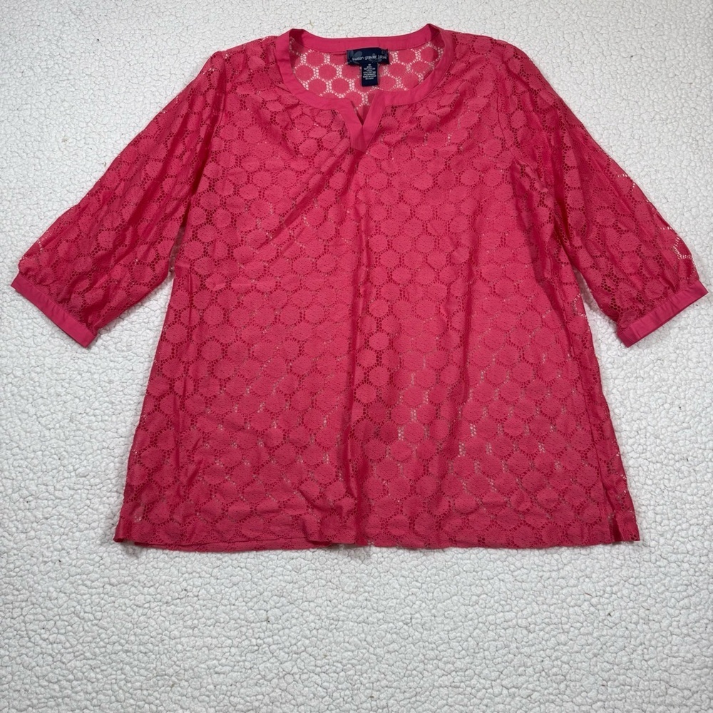 Susan Graver QVC Pink Lace Swim Suit Coverup Size 1X Beach Vacation